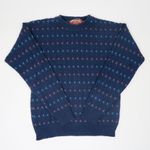 American Eagle Vintage 80s  Outfitters Blue Knit Grandpa Sweater Photo 1