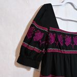 MODA International Victoria's Secret Black Heavily Embroidered Floral Dress 8 Photo 3