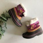 London Fog Brown/Fuchsia Tottenham Cold Weather Warm Lined Snow Boots. Sz 7Girl Photo 1