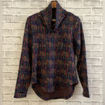 KAVU Women’s  Aztec print pullover drawstring mock neck sweatshirt Small Photo 1