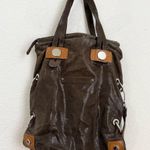 Vintage B. MAKOWSKY Two Tone Brown Genuine Leather Slouchy Satchel Crossbody Photo 1