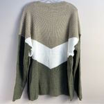 Andree by Unit Colorblock Chevron Cable Knit Ribbed Long Sleeve Crewneck Sweater 3X New Plus Photo 2