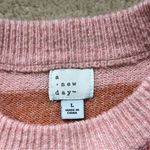A New Day  Women's Pink Striped Boxy Crewneck  Sweater - Size L - VGUC - Stretch Photo 2