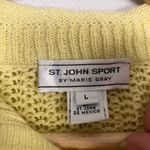 Y2K St. John Sport Pastel butter Yellow Knit Zip Up Jacket Size L Gold Size L Photo 2