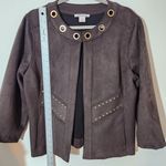 Allison Daley  Brown Faux Suede Jacket Medium Photo 5