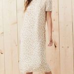 Jenni Kayne ππ Short Sleeve 100% Silk Midi Dress ~ Snow Leopard Small Photo 0