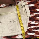 Y2K Beige White shoulder messenger crossbody schoolgirl book bag purse cargo pockets academia #preppy #lolita #coquette Measurement in pics Tan Photo 5