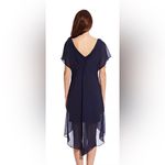 Adrianna Papell black Chiffon Overlay A-Line Dress sheer wrap flowy large Photo 8