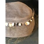 Vintage Genuine Velour Gray Hat with Veil & Beaded Trim Size 22 Photo 2
