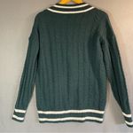 PINK - Victoria's Secret VS PINK Oversized Collegiate V-Neck Cardigan Green XS Dark Academia Preppy Y2K Photo 1
