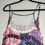 Kori  AMERICA size medium pullover dress multicolor floral paisley crochet halter Photo 1