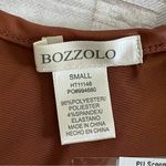 Bozzolo  faux leather scoop high cut brown bodysuit size S NWT Photo 6