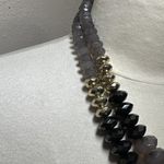 Talbots  Black Gold Grey Acrylic Plastic 2 Strand Adjustable Necklace Photo 6