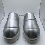 Maeve NIB Anthropologie  Puffy Platform Slippers  L 10-11 metallic silver slip on Photo 3