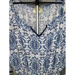 Elevenses  Anthropologie Basia Romper Blue and White Boho Style Size XL Photo 4
