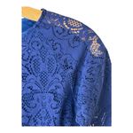 For Love & Lemons  Shirt Women XS Blue Long Sleeve Midnight Lace‎ Crop Top Sexy Photo 5