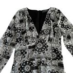 The Kooples Black & White V-Neck Bandana Print Long Sleeve Dress Women’s Size 0 Photo 3