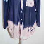 Eden & Olivia Multicolor Sheer Button-Up Tunic Blouse Size XL Photo 3