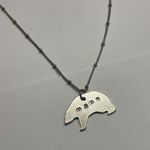 Women’s Costume Necklace Silver Tone Chain Mama Bear Pendant 18 1/2 Inch Photo 2