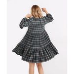 Madewell Flannel Colette Mini Short Dress 4 Women’s Midnight Green Plaid NB856 Photo 5