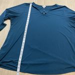 Avenue Women's 22/24 Peasant Blouse Teal Silver Metal Accent V Photo 5