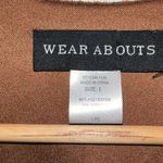 Wear Abouts Faux Suede Long Sleeve Cardigan with Drape Front Design Women Large Brown Photo 2