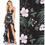 Lovers + Friends  Revolve Floral Embroidered Ahamani Gown High Low Photo 2