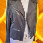 VICI Faux Suede Gray Full Zip Motorcycle Jacket Size Small Photo 0