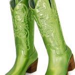Lime Green Metallic Cowgirl boots Size 9 Photo 0