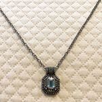 JACK JUDITH  Blue Topaz Marcasite Sterling Silver Necklace Photo 1