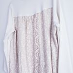 LOGO By Lori Goldstein  Lace Front Zip Long Sleeve Sweater Photo 5