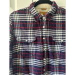 Jachs Girlfriend  Lena Plaid Flannel Distressed Button Down Shirt Photo 3