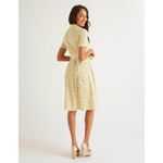 Boden Anastasia Shirtdress US 12R Lemon Pomegranate Fit & Flare Dress Cotton White Size 12 Photo 1