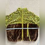 UGG  brown and yellow animal print faux fur oversized full zip hoodie small Photo 11