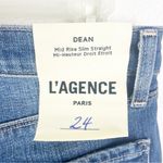 L'Agence L’AGENCE Dean Mid Rise Slim Straight Five Pockets Blue Denim Jeans, Size 24 Photo 5