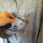 Jones New York  Sky Blue 100% Linen Blouse Photo 4