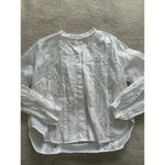 Madewell  Lace-Inset Pintucked Button-Up Top White Photo 9