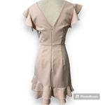 TCEC  women's small blush asymmetrical dress ruffle sleeves & hem bridesmaids NWT Photo 1