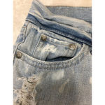 Decree  Denim Jean Shorts Size 5 Distressed Fringed Light Wash Photo 6
