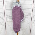 For Love & Lemons For Love & Lemons Cozy Sherpa Cropped Pullover Half Zip Hoodie Purple Small Photo 3