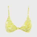 BERLOOK Floral Jacquard Knot Bikini Top ONLY 32 Yellow Photo 4