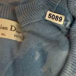 Dior Christian  Monsieur vintage V Neck Sweater XL Blue Embroidered Logo Photo 7