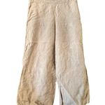 J.Jill Love Linen Gaucho wide leg 100% linen side zip pant S natural lagenlook Photo 0