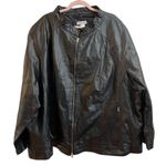 Jessica London Plus Size Zip Front Leather Jacket Photo 1