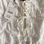 ZARA White Eyelet Lace Blouse Photo 1