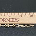 XOXO Vintage AVON Gold-tone Hugs & Kisses Rhinestones Tennis 8” Bracelet Photo 12