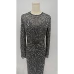 Mac Duggal  5521 Platinum Embellished Illusion Sheath Dress Size 8 NWT Photo 4