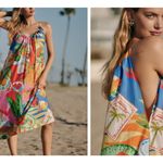 Farm Rio  Womens Large Cotton Summer Picnic Sleeveless V-neck Midi Dress Vacation Photo 10