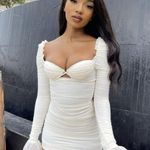 Oh Polly  True For You Ruched Bodycon Mini Dress In White Photo 1