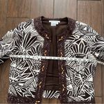 Maggy London Vintage Open Front Brown and White Blazer size 12 Photo 5
